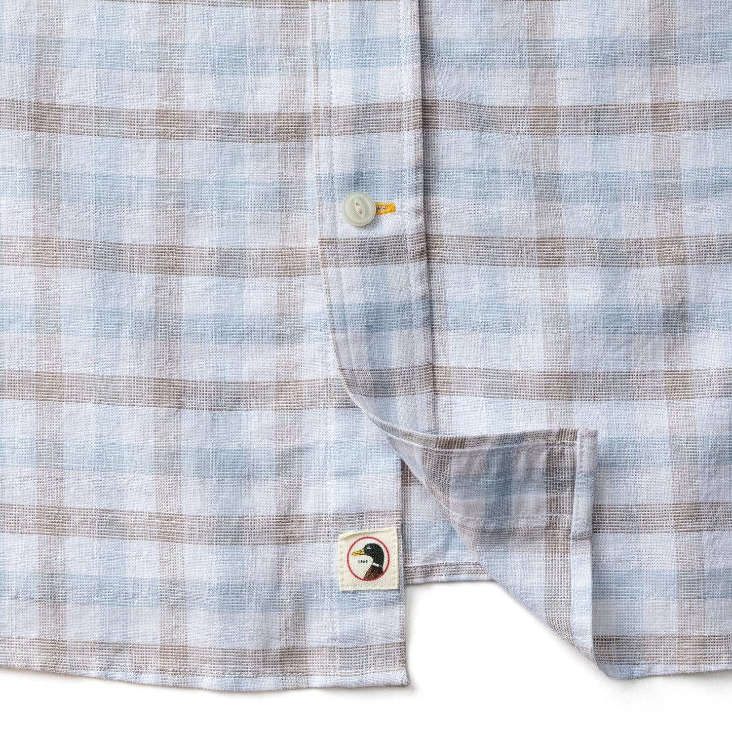 Duck Head Linen Cotton Oxford Sport Shirt - Norwood Plaid - Clay