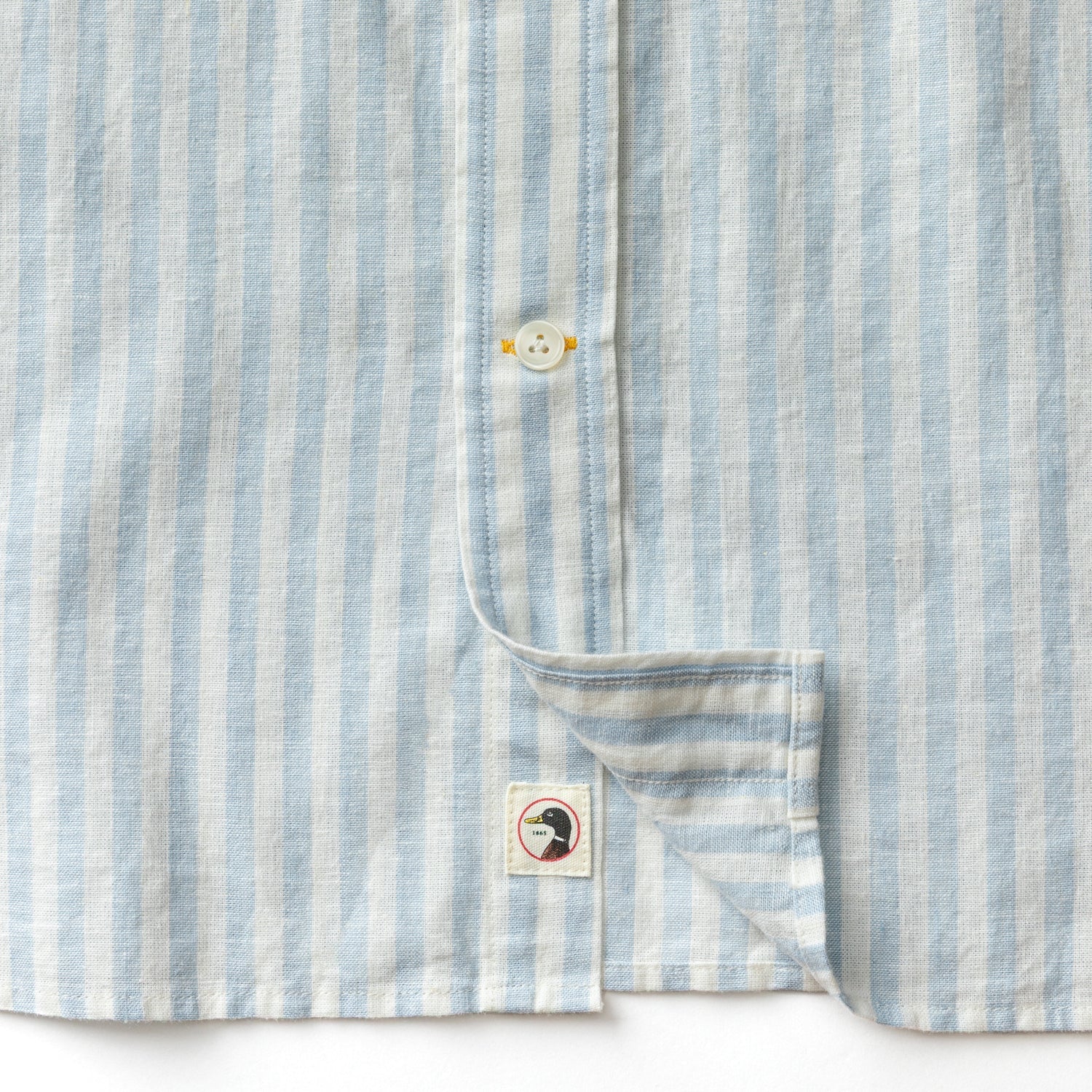 Duck Head Linen Cotton Oxford Sport Shirt - Baxter Stripe - Sky Blue
