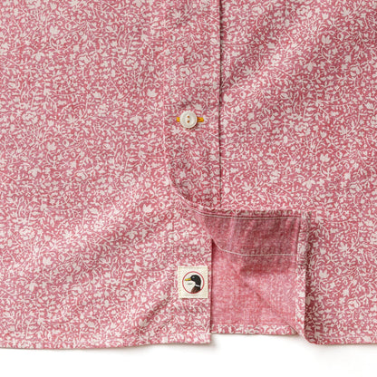 Duck Head Cotton Chambray Sport Shirt - Woodville Floral - Rosewood