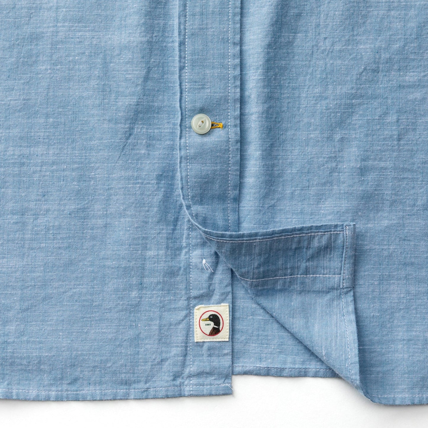 Duck Head Cotton Chambray Sport Shirt - Verona Solid - Sunwashed Blue