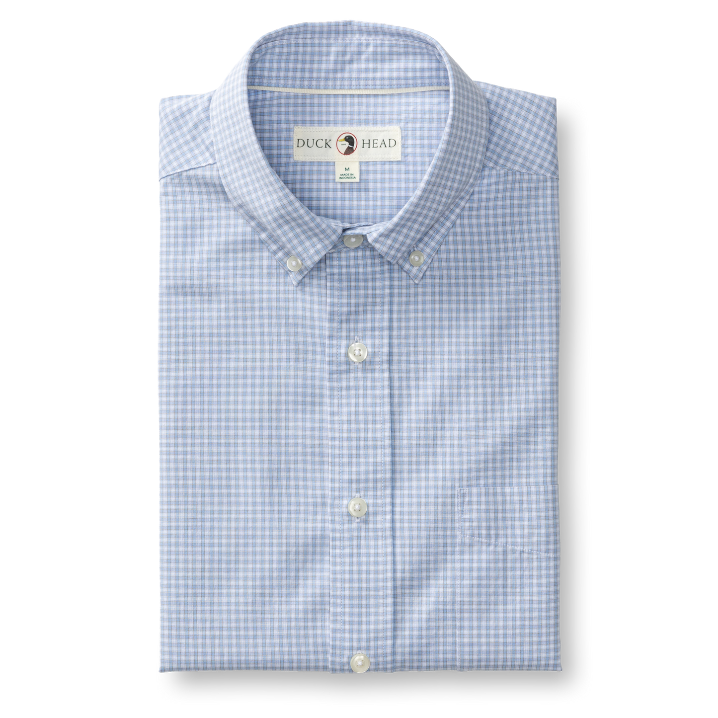 Duck Head Cotton Cashmere Poplin Sport Shirt - Brook Plaid - Serenity Blue