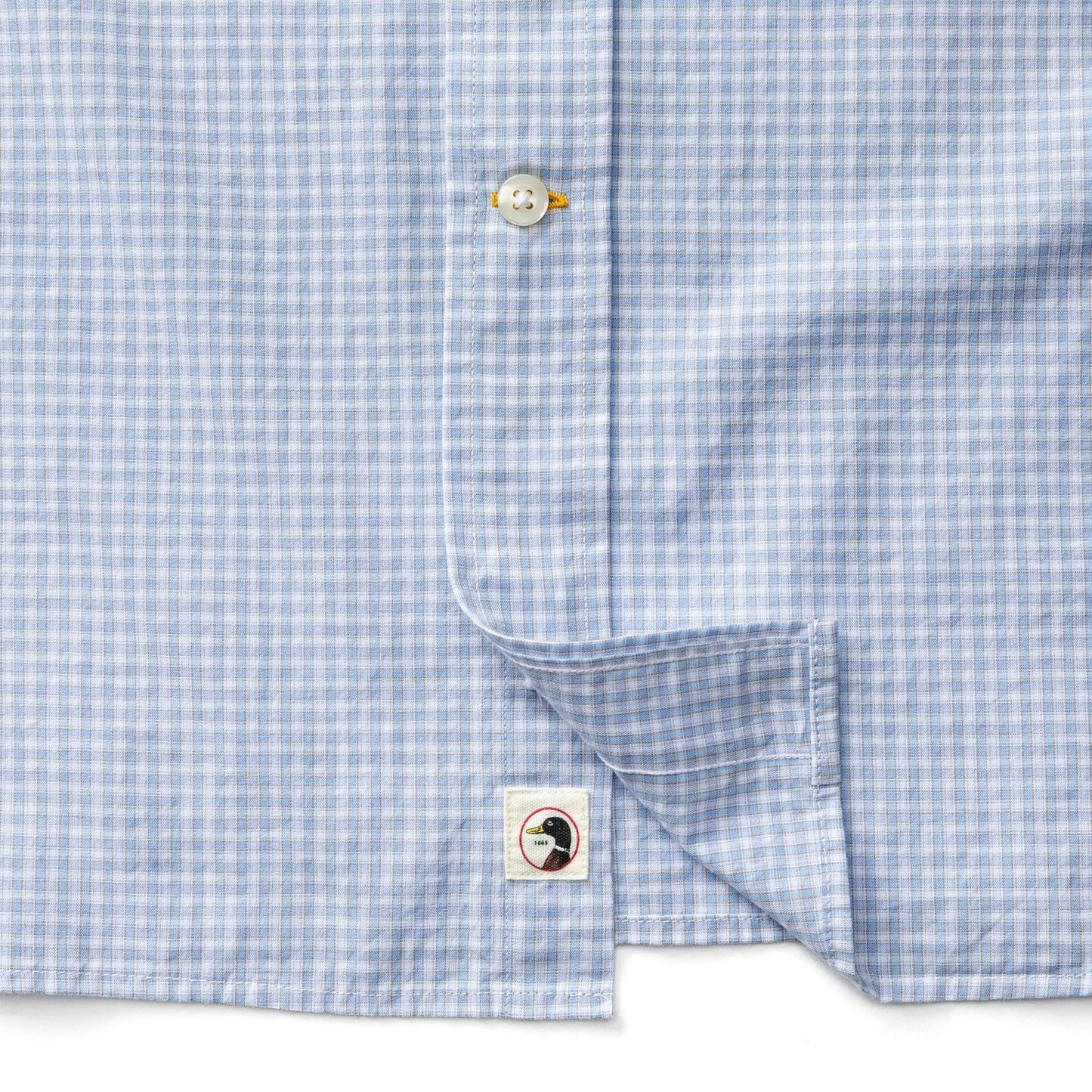 Duck Head Cotton Cashmere Poplin Sport Shirt - Brook Plaid - Serenity Blue
