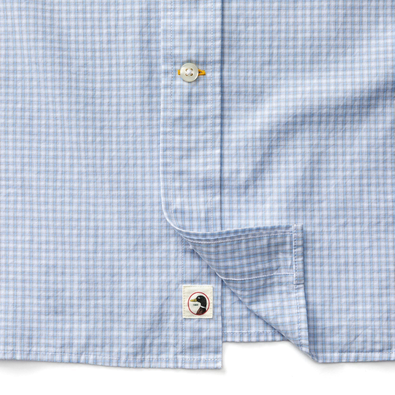Duck Head Cotton Cashmere Poplin Sport Shirt - Brook Plaid - Serenity Blue