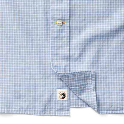 Duck Head Cotton Cashmere Poplin Sport Shirt - Brook Plaid - Serenity Blue