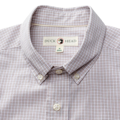 Duck Head Cotton Cashmere Poplin Sport Shirt - Brook Plaid - Pale Pink