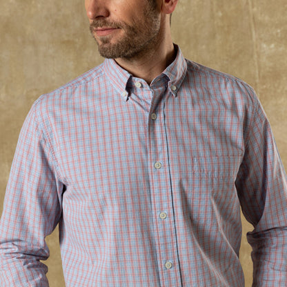 Duck Head Cotton Cashmere Poplin Sport Shirt - Mattox Plaid - Serenity Blue