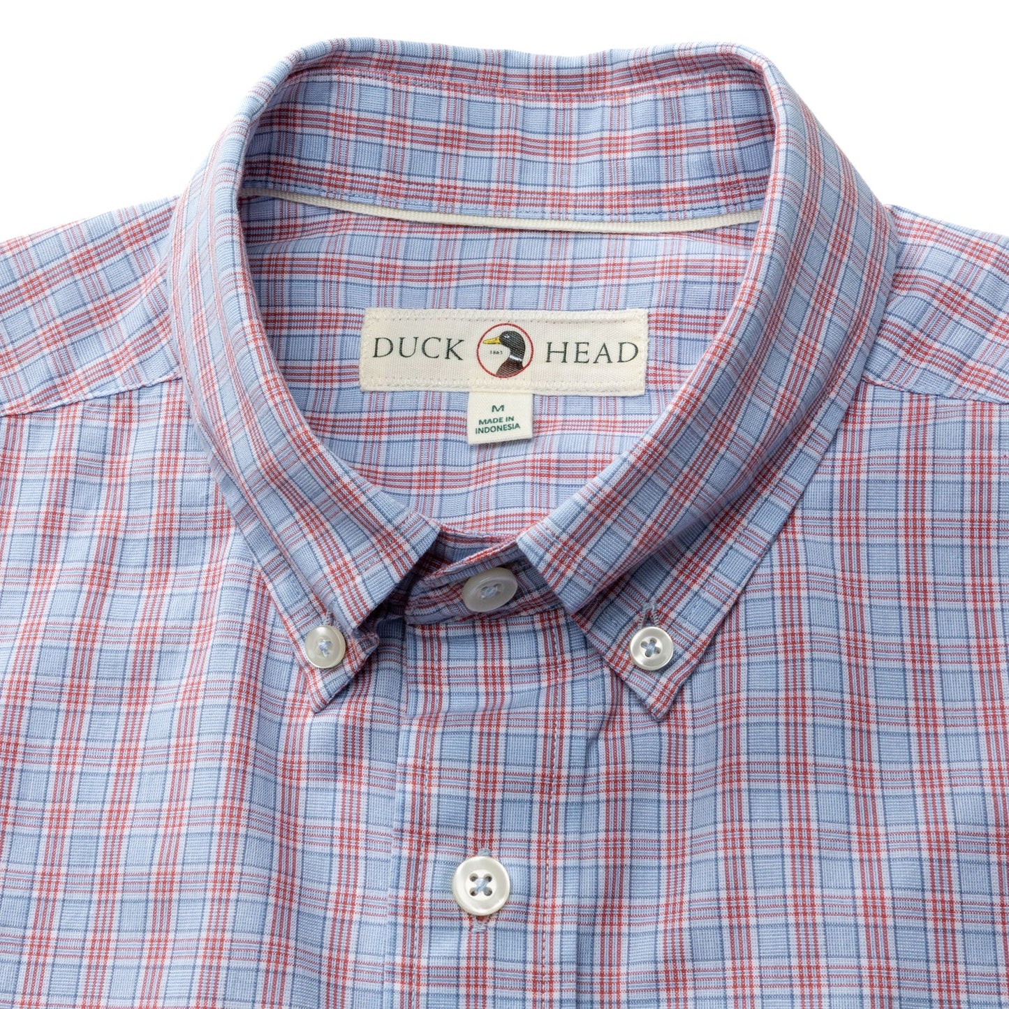Duck Head Cotton Cashmere Poplin Sport Shirt - Mattox Plaid - Serenity Blue