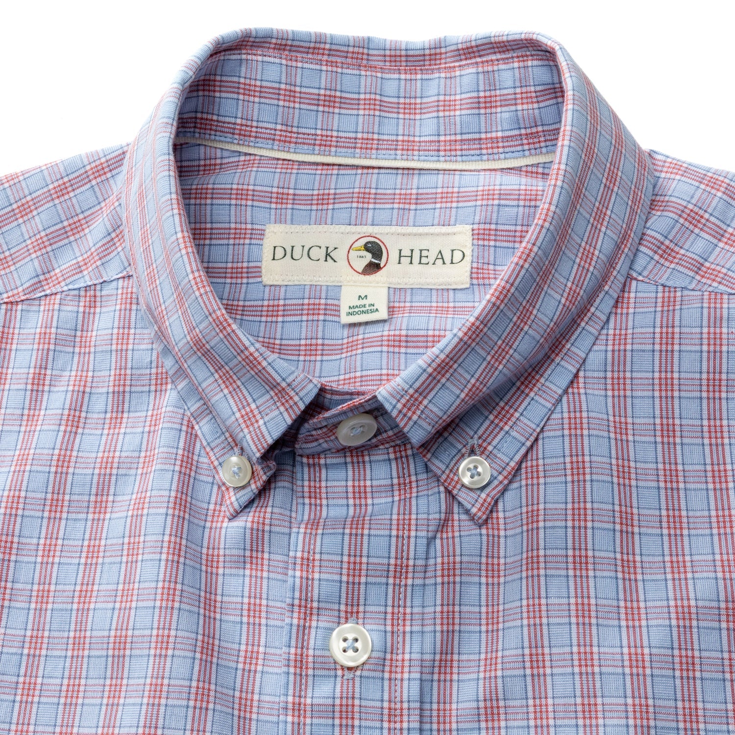Duck Head Cotton Cashmere Poplin Sport Shirt - Mattox Plaid - Serenity Blue