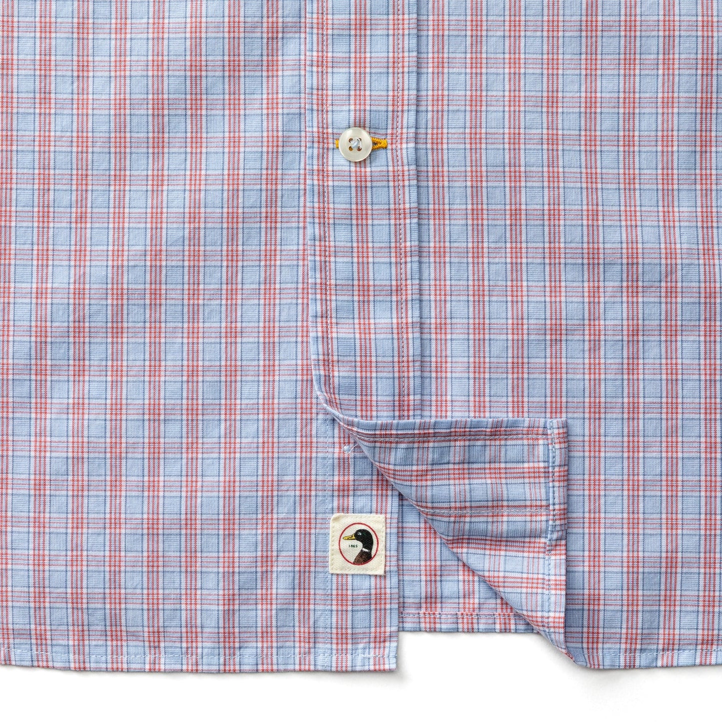 Duck Head Cotton Cashmere Poplin Sport Shirt - Mattox Plaid - Serenity Blue