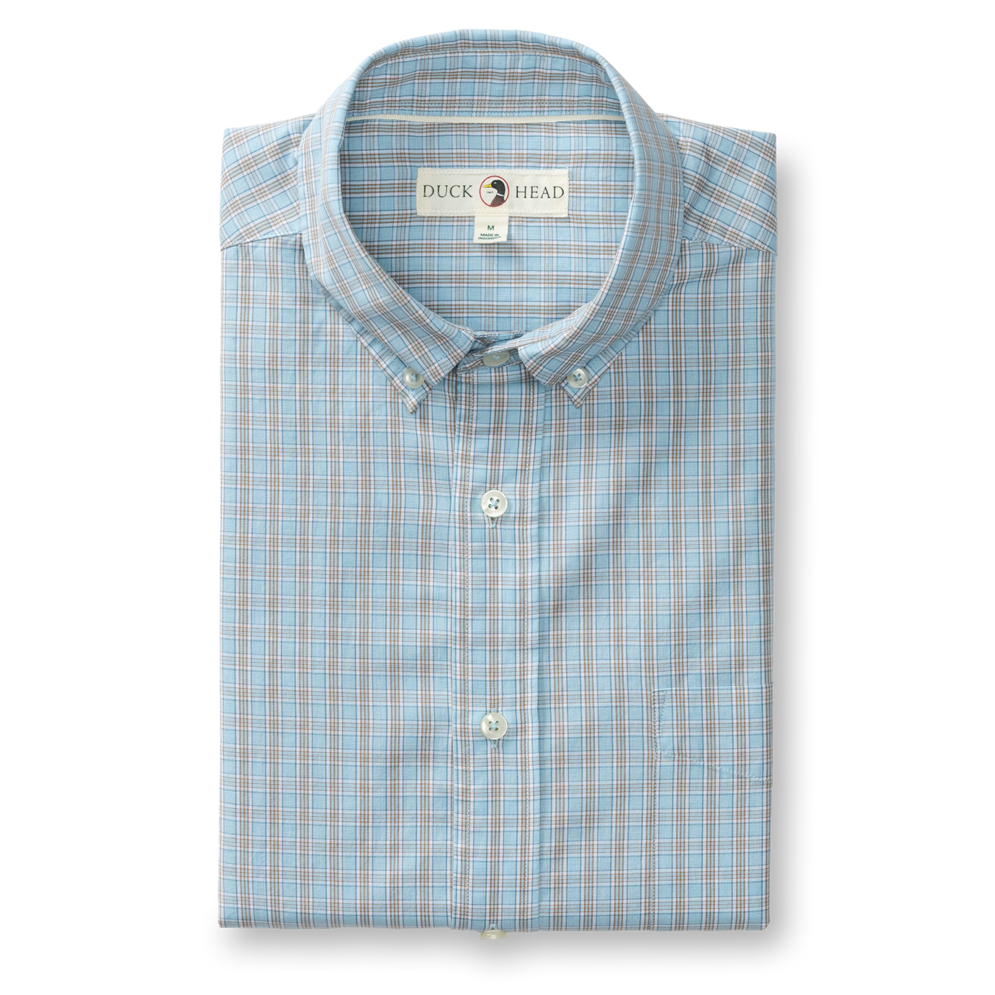 Duck Head Cotton Cashmere Poplin Sport Shirt - Mattox Plaid - Lake Blue