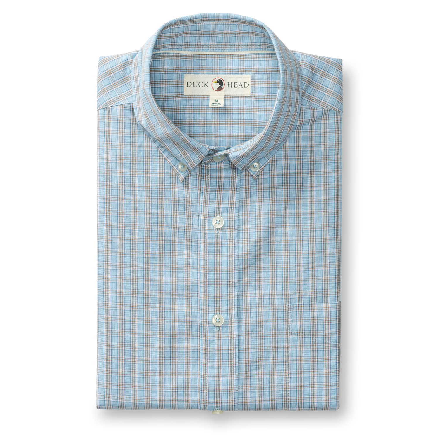 Duck Head Cotton Cashmere Poplin Sport Shirt - Mattox Plaid - Lake Blue