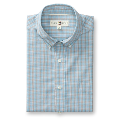 Duck Head Cotton Cashmere Poplin Sport Shirt - Mattox Plaid - Lake Blue