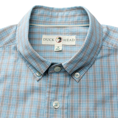 Duck Head Cotton Cashmere Poplin Sport Shirt - Mattox Plaid - Lake Blue