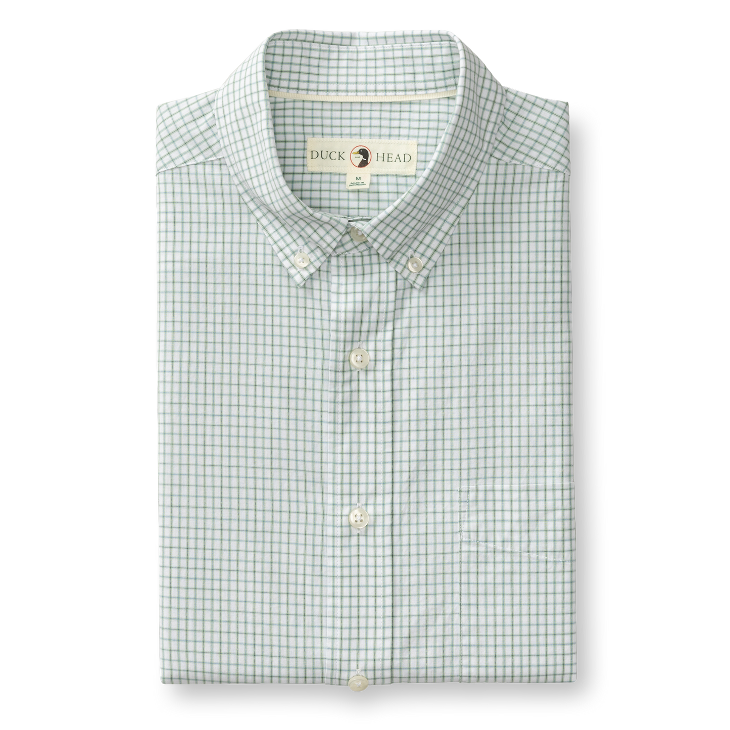 Duck Head Cotton Cashmere Poplin Sport Shirt - Lewis Plaid - Sage Green