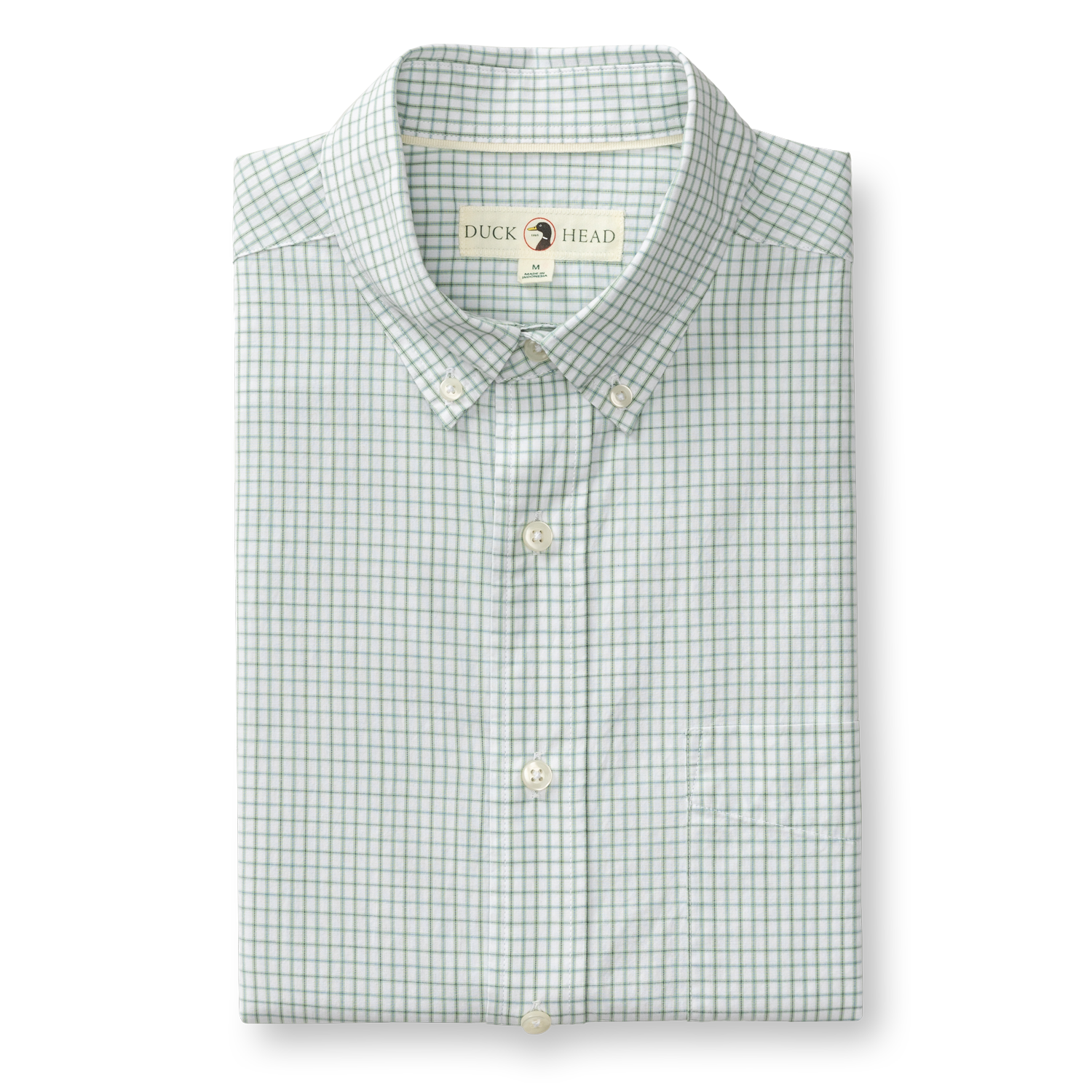 Duck Head Cotton Cashmere Poplin Sport Shirt - Lewis Plaid - Sage Green