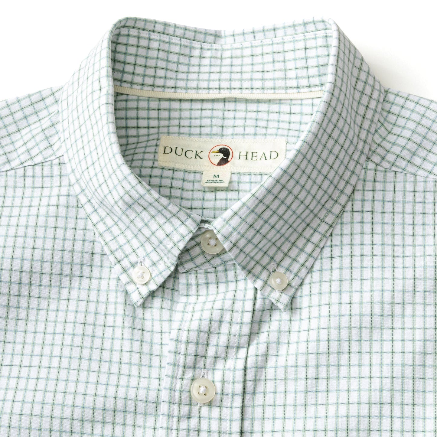 Duck Head Cotton Cashmere Poplin Sport Shirt - Lewis Plaid - Sage Green