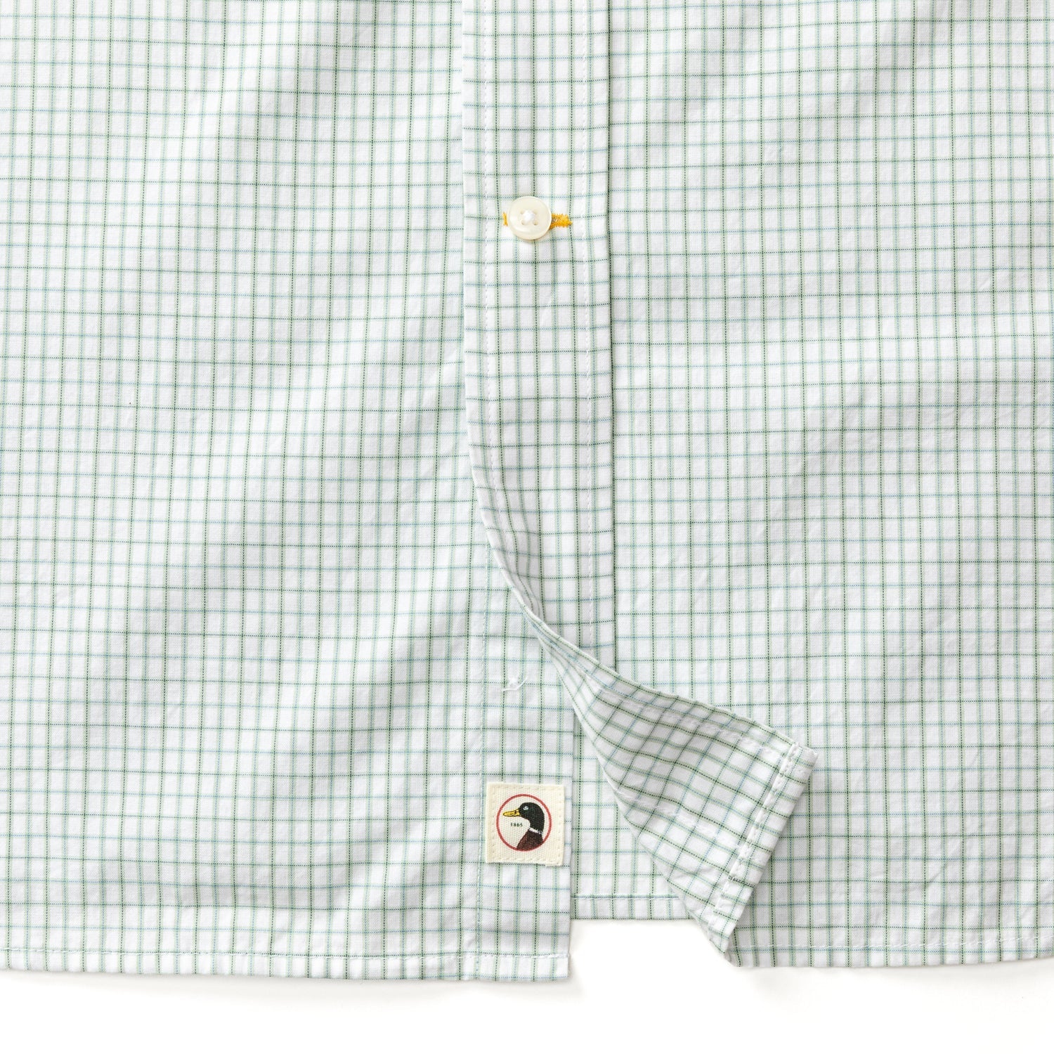 Duck Head Cotton Cashmere Poplin Sport Shirt - Lewis Plaid - Sage Green