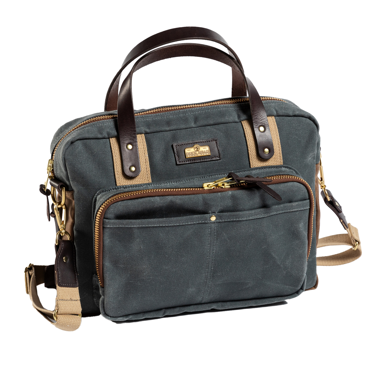 Duck Head Waxed Canvas Laptop Bag - Charcoal