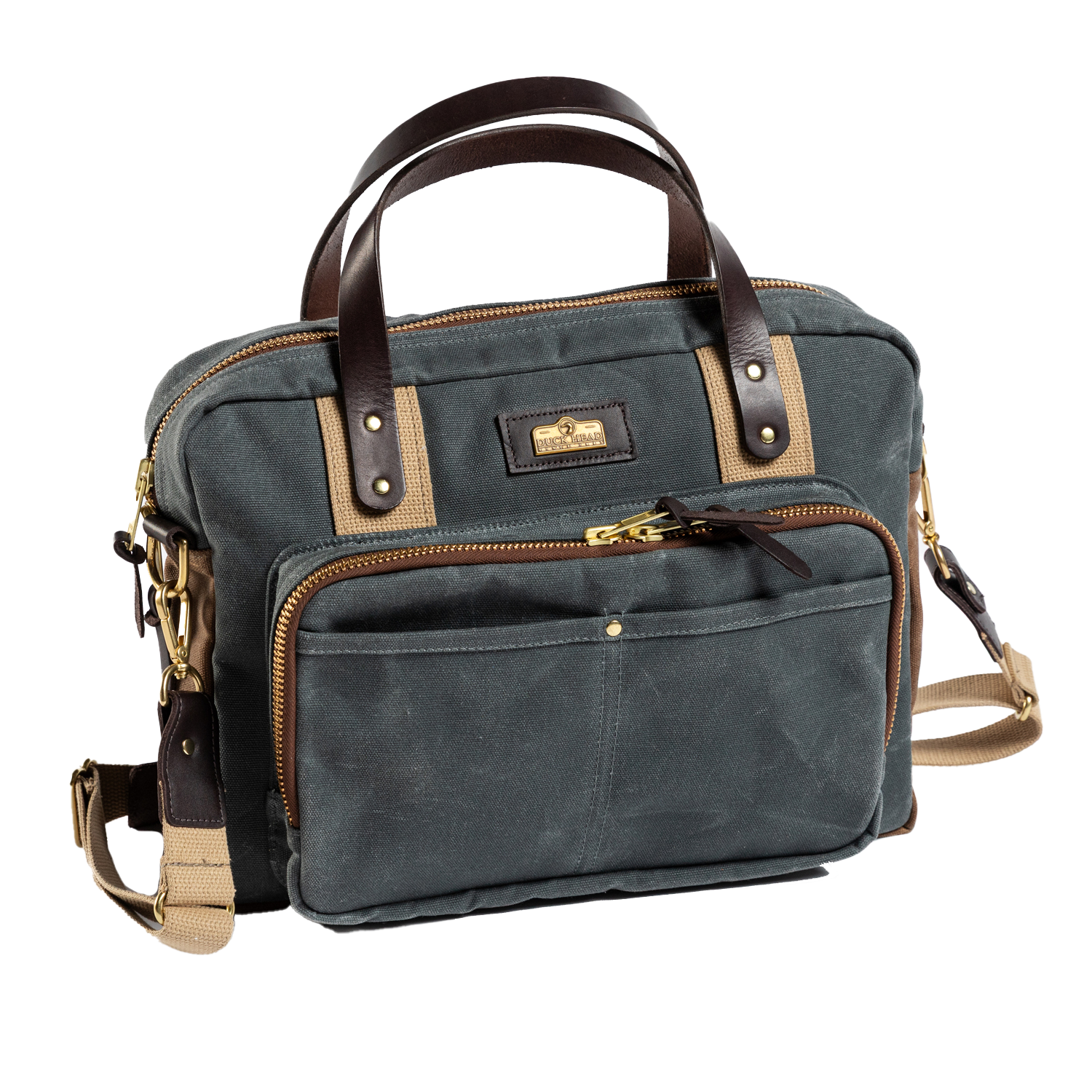 Duck Head Waxed Canvas Laptop Bag - Charcoal