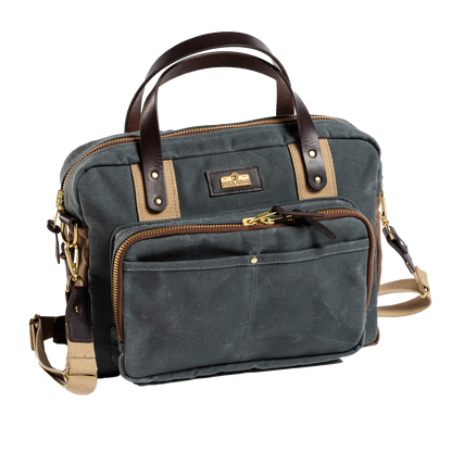 Duck Head Waxed Canvas Laptop Bag - Charcoal