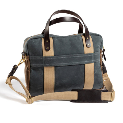Duck Head Waxed Canvas Laptop Bag - Charcoal