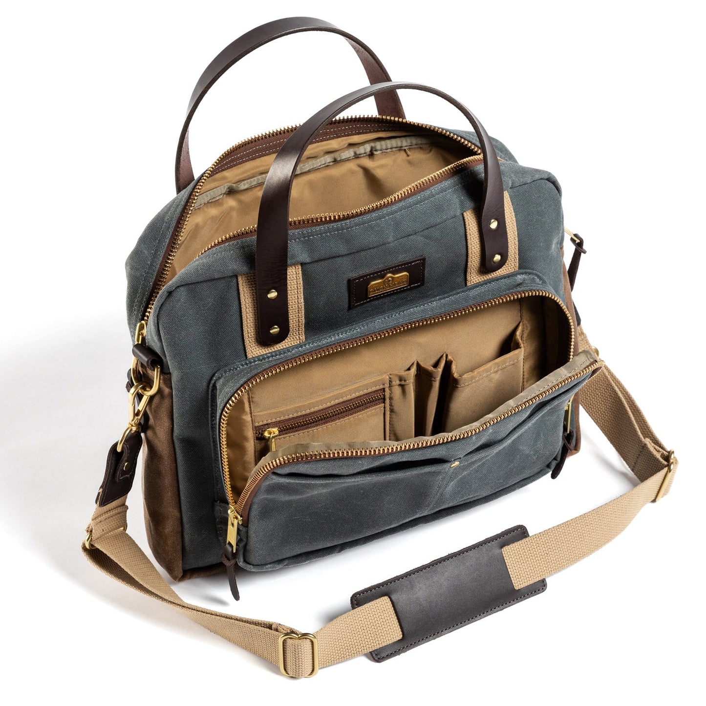 Duck Head Waxed Canvas Laptop Bag - Charcoal