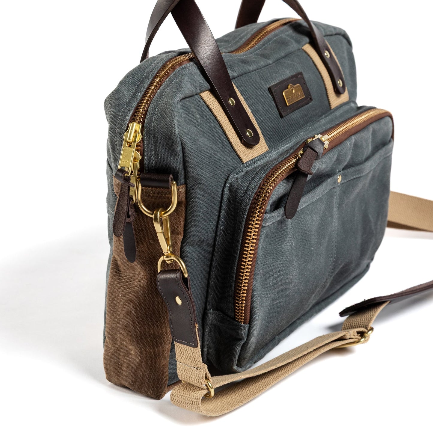 Duck Head Waxed Canvas Laptop Bag - Charcoal