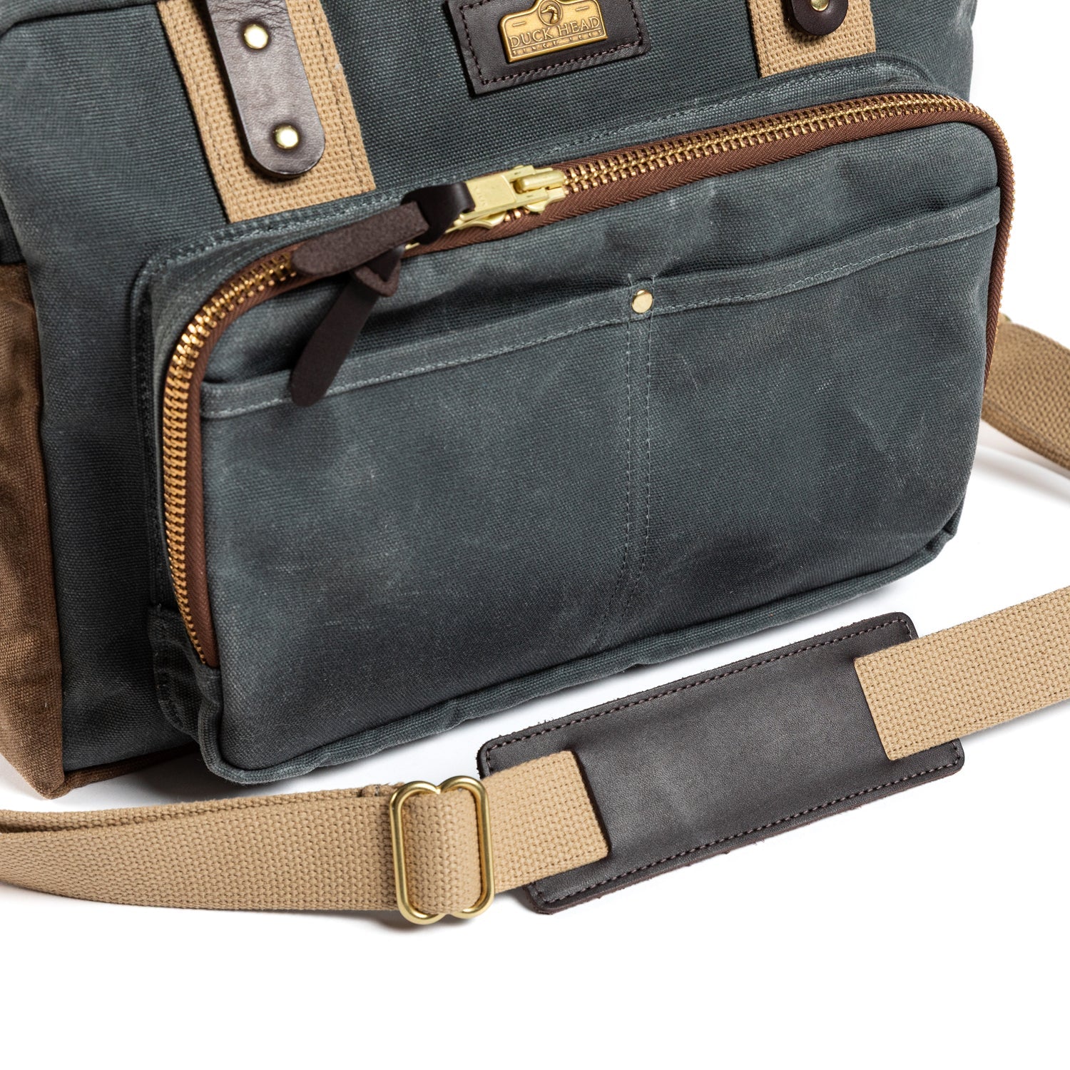 Duck Head Waxed Canvas Laptop Bag - Charcoal
