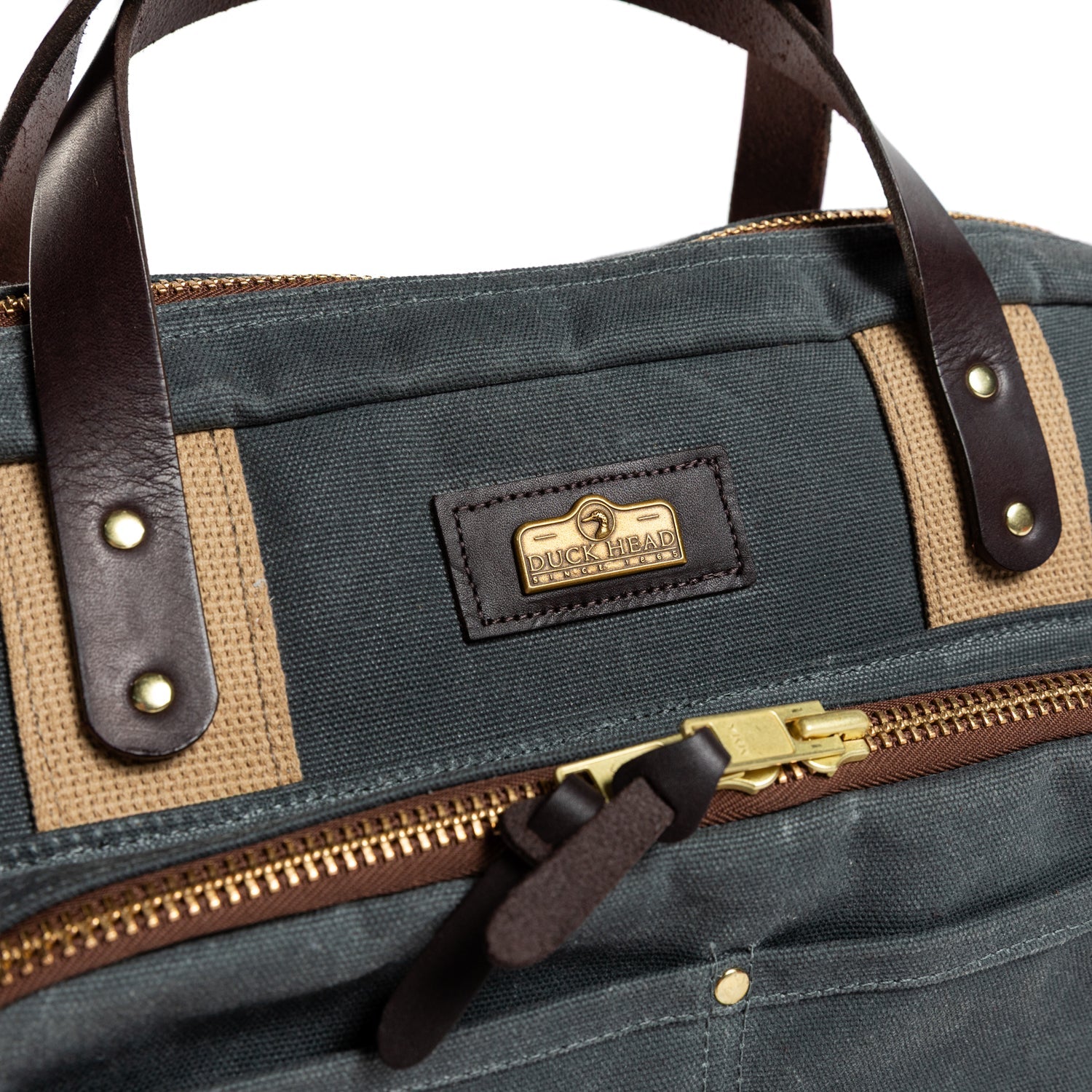Duck Head Waxed Canvas Laptop Bag - Charcoal