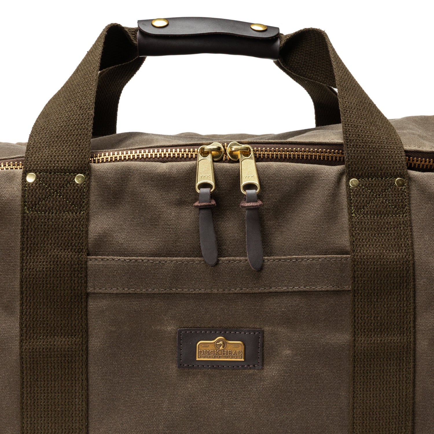 Duck Head Waxed Canvas Weekender Bag - Field Brown