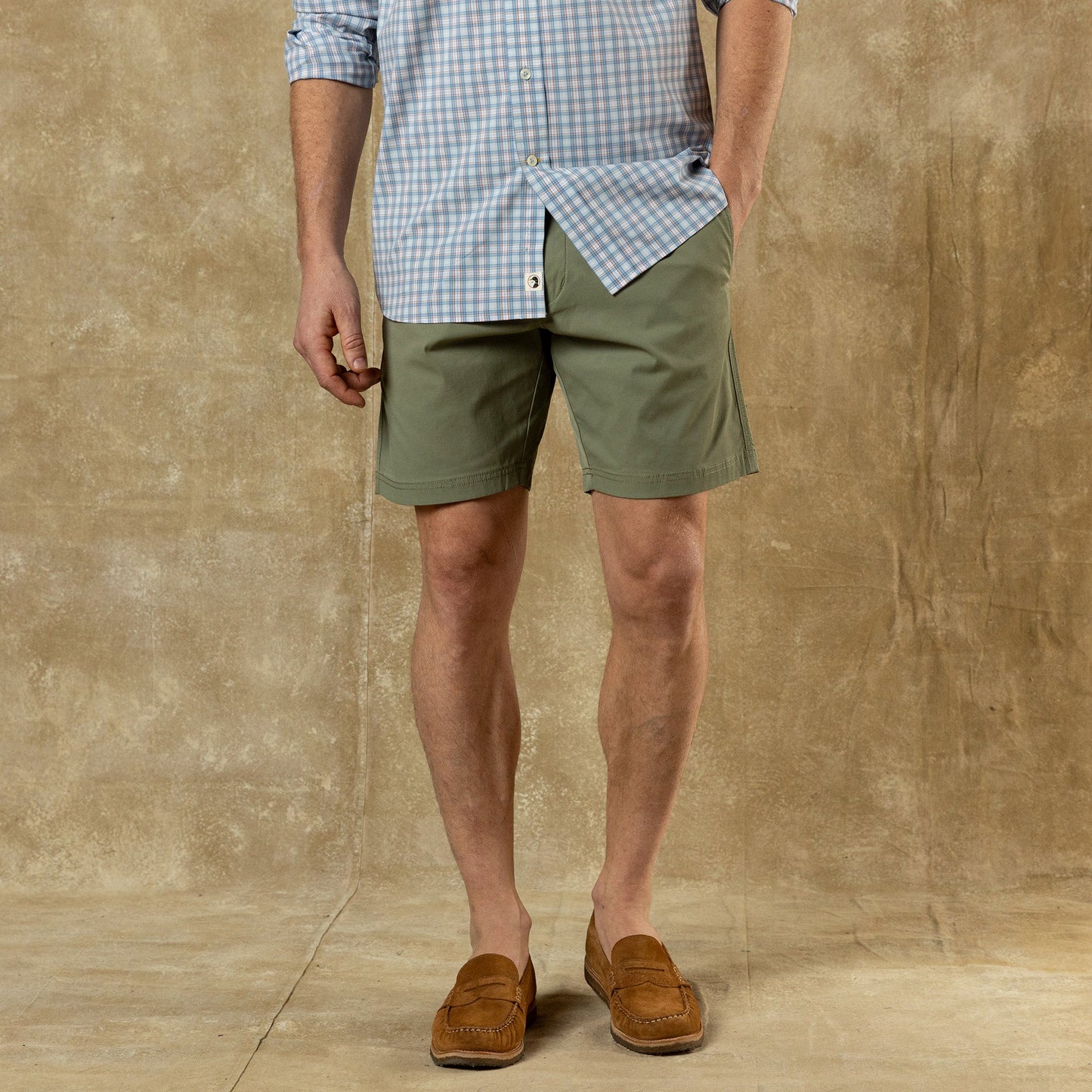 Duck Head 8" Harbor Performance Short - Oil Green