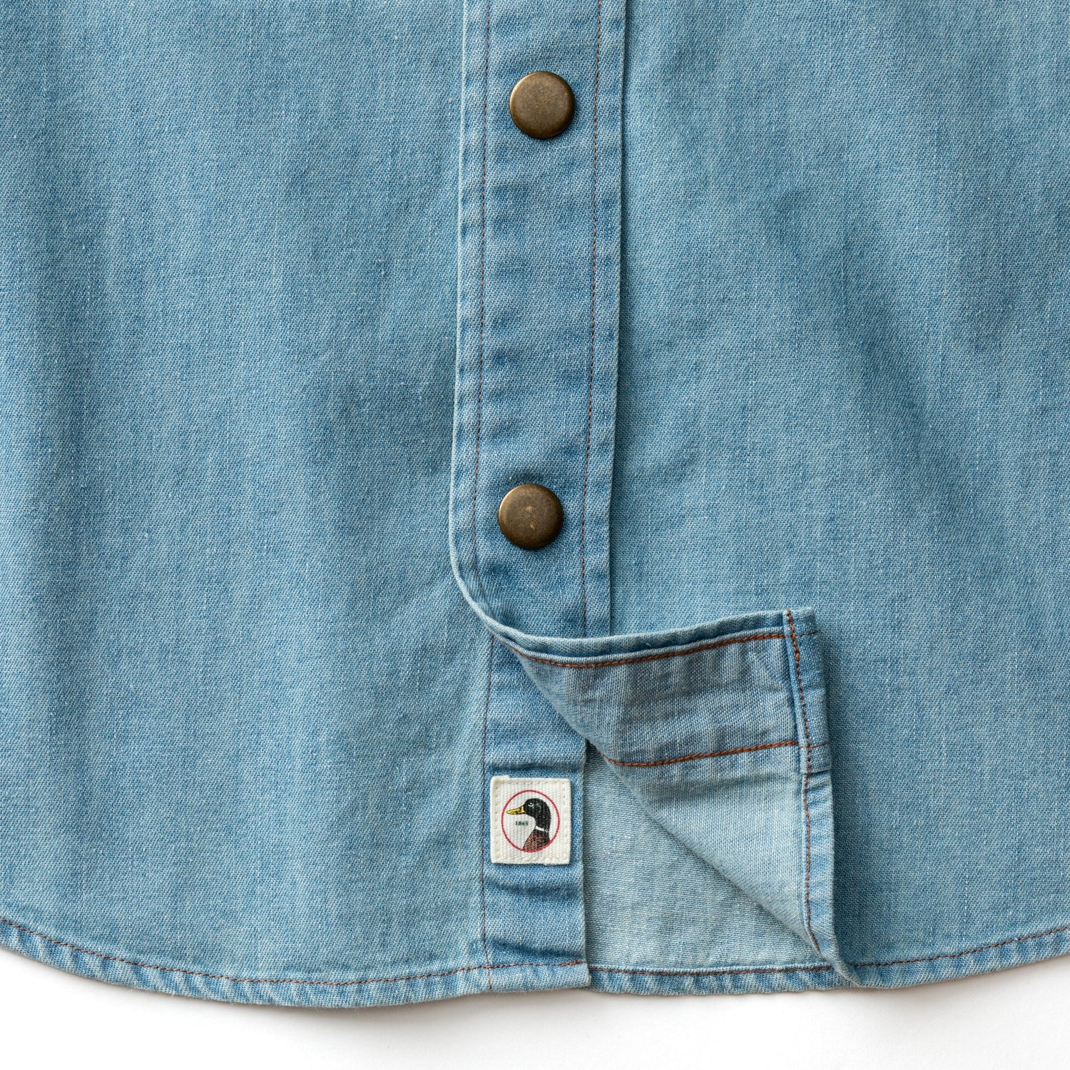Duck Head Denim Snap Shirt - Ware Solid - Light Wash