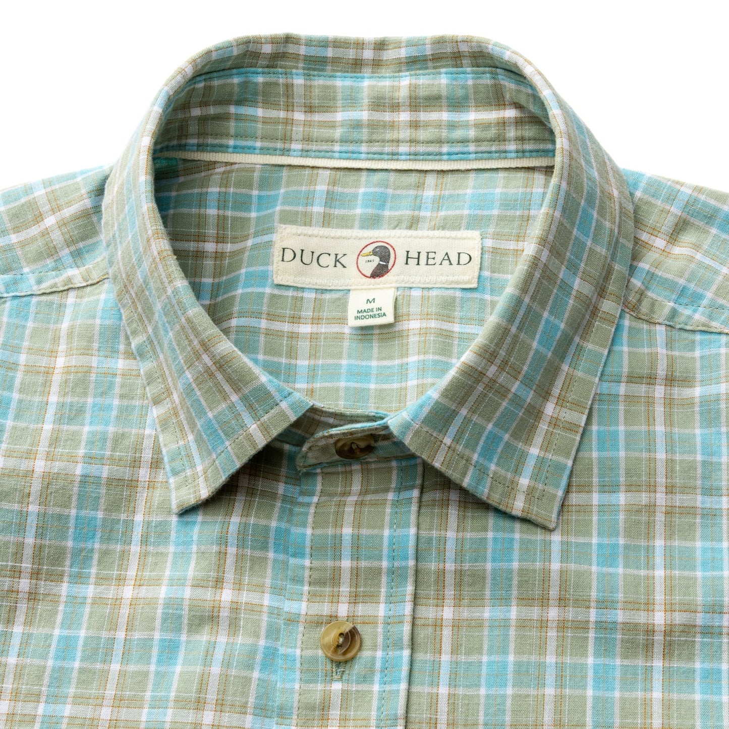 Duck Head Cotton Slub Sport Shirt - Pryce Plaid - Sage