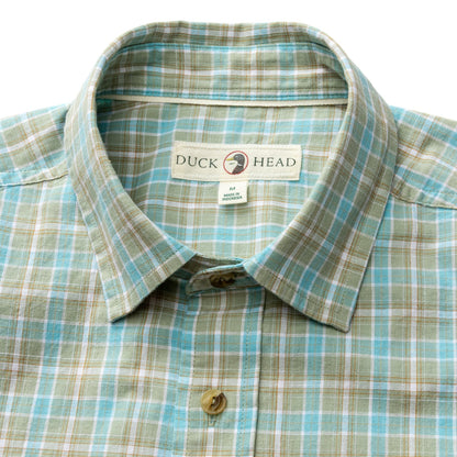 Duck Head Cotton Slub Sport Shirt - Pryce Plaid - Sage