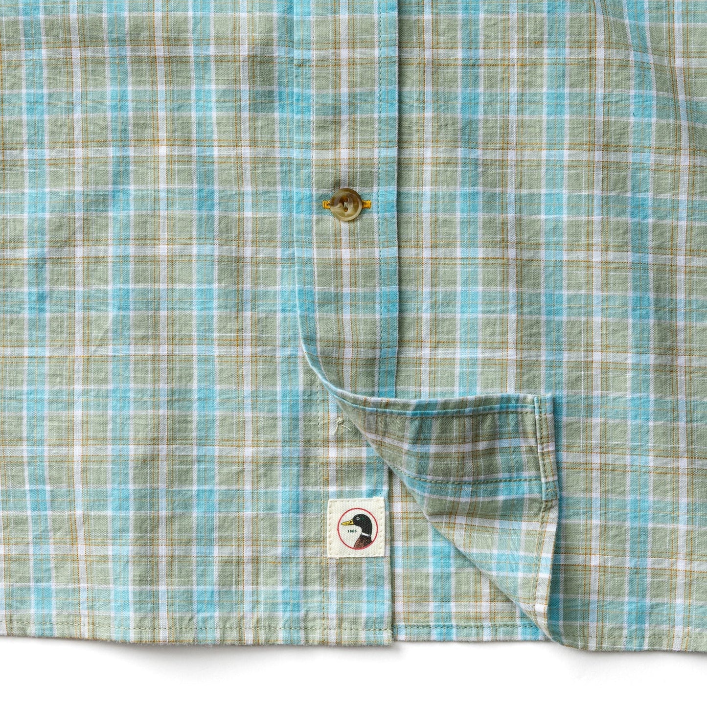 Duck Head Cotton Slub Sport Shirt - Pryce Plaid - Sage