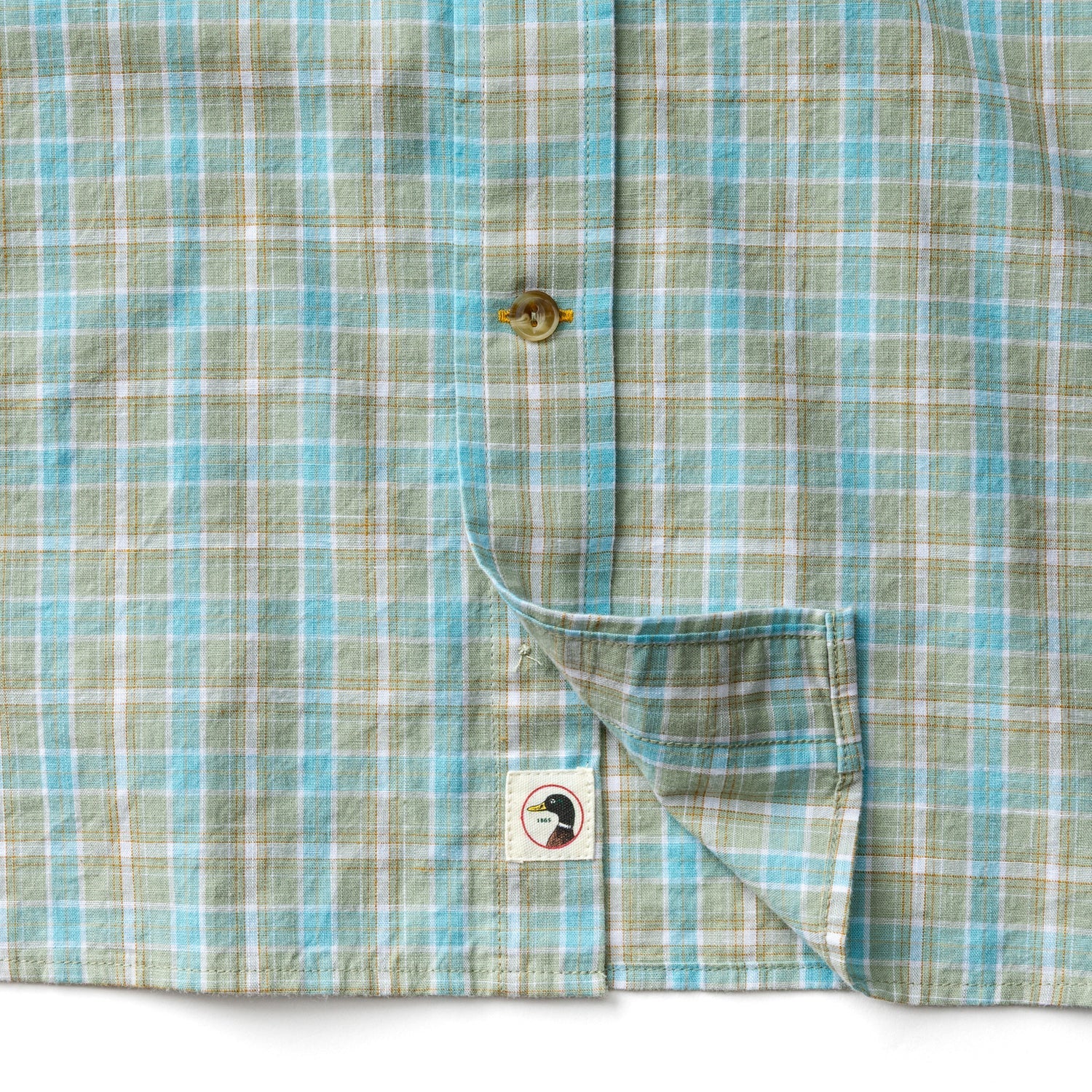 Duck Head Cotton Slub Sport Shirt - Pryce Plaid - Sage