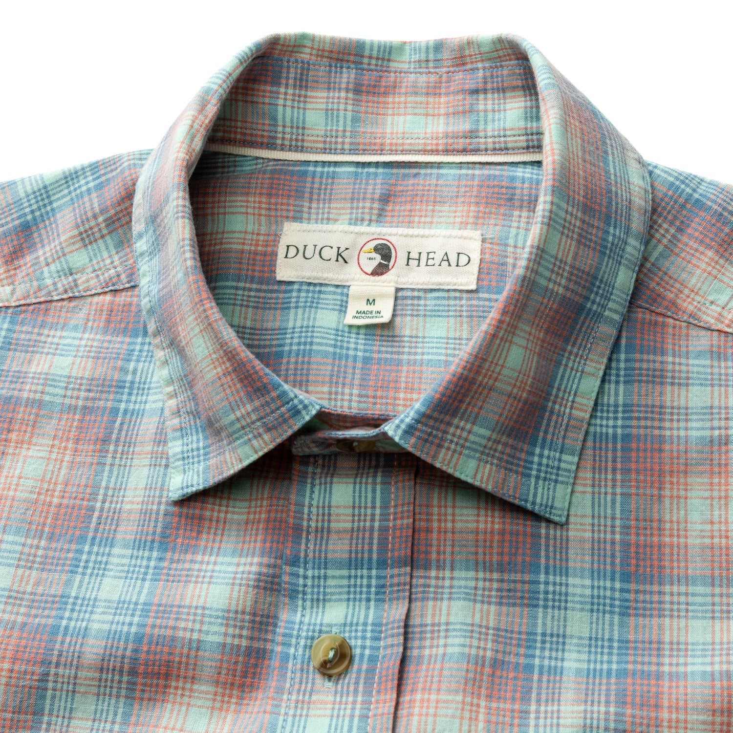Duck Head Cotton Slub Sport Shirt - Vernon Plaid - Rosewood