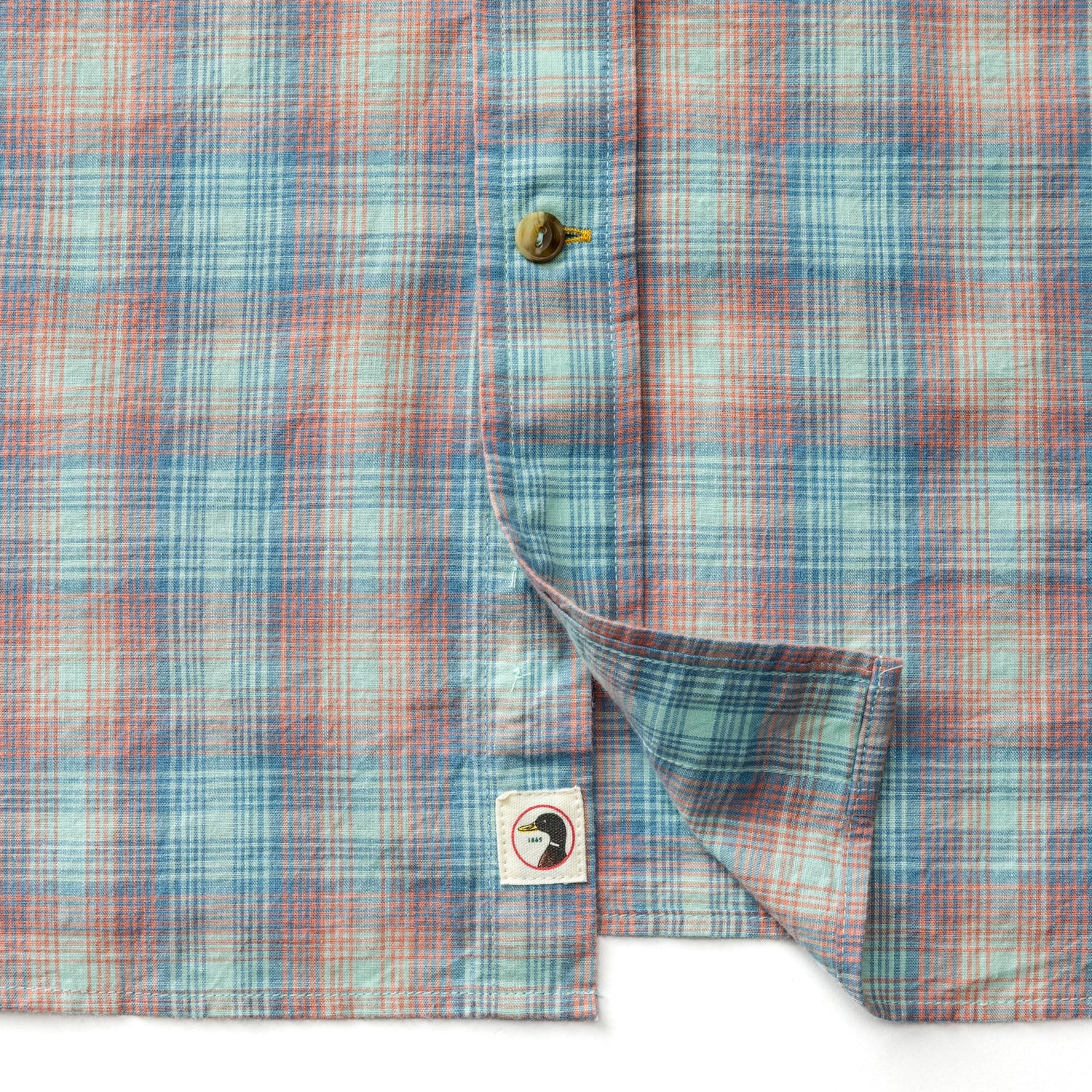 Duck Head Cotton Slub Sport Shirt - Vernon Plaid - Rosewood