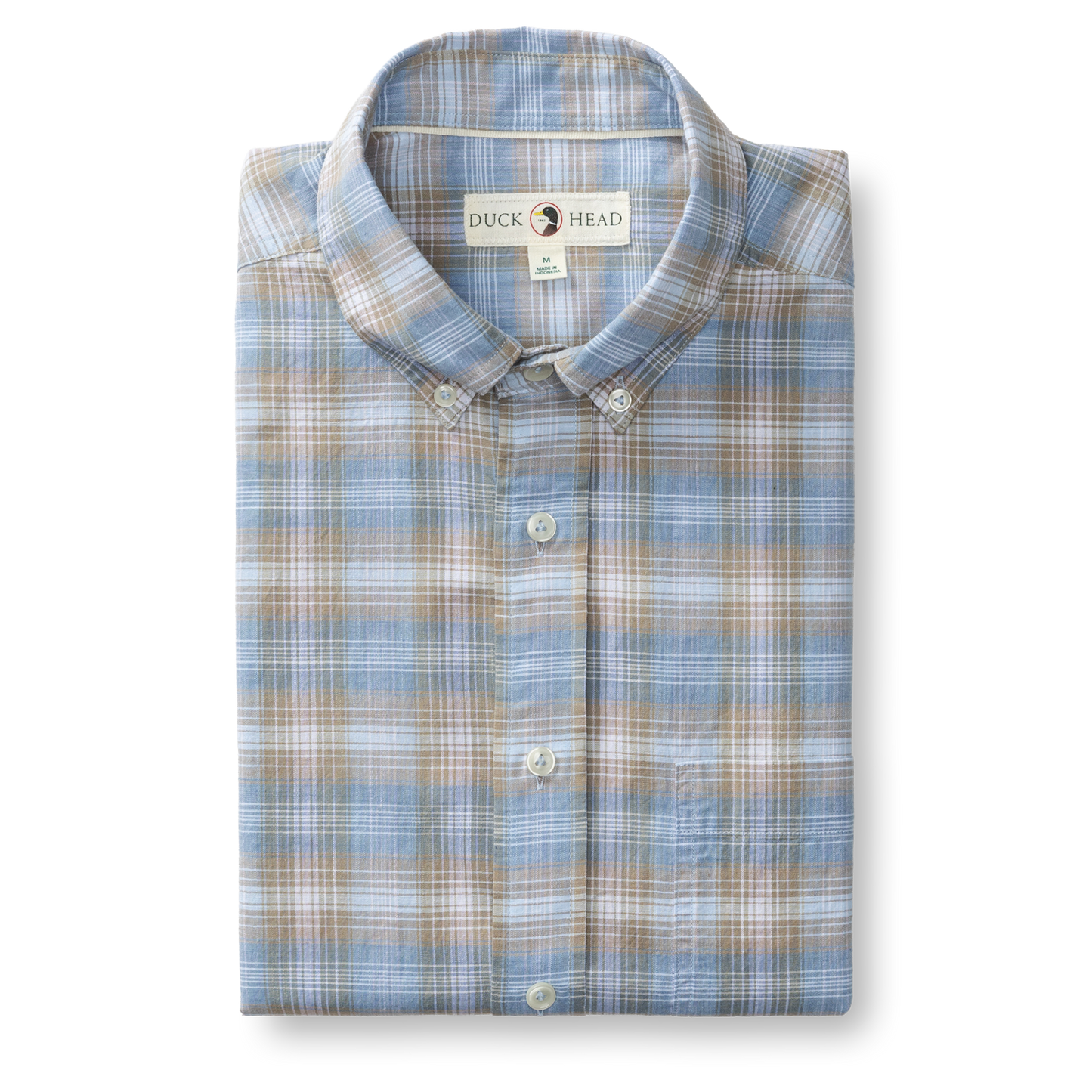 Duck Head Cotton Slub Sport Shirt - Millbrook Plaid - Sandstone