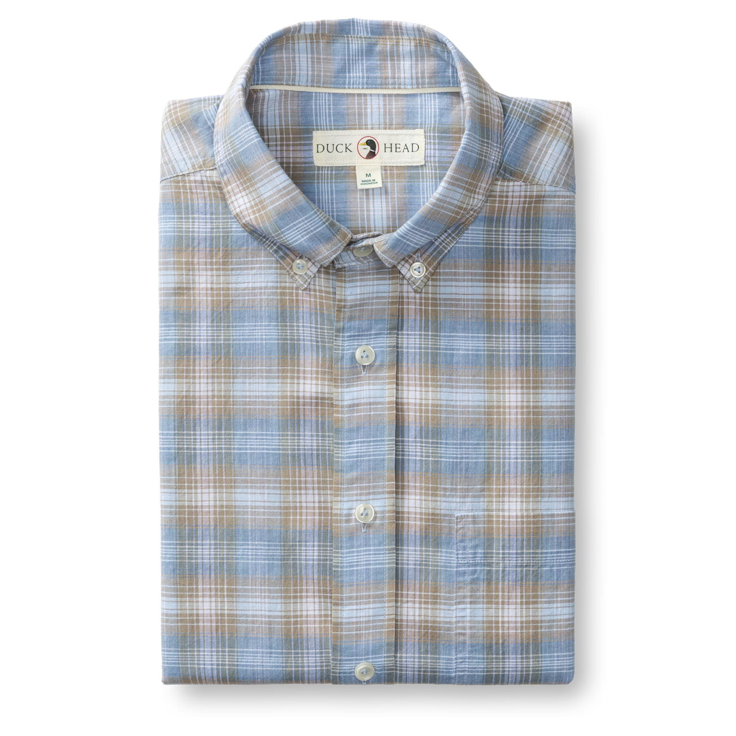 Duck Head Cotton Slub Sport Shirt - Millbrook Plaid - Sandstone