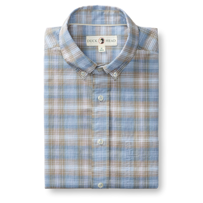 Duck Head Cotton Slub Sport Shirt - Millbrook Plaid - Sandstone