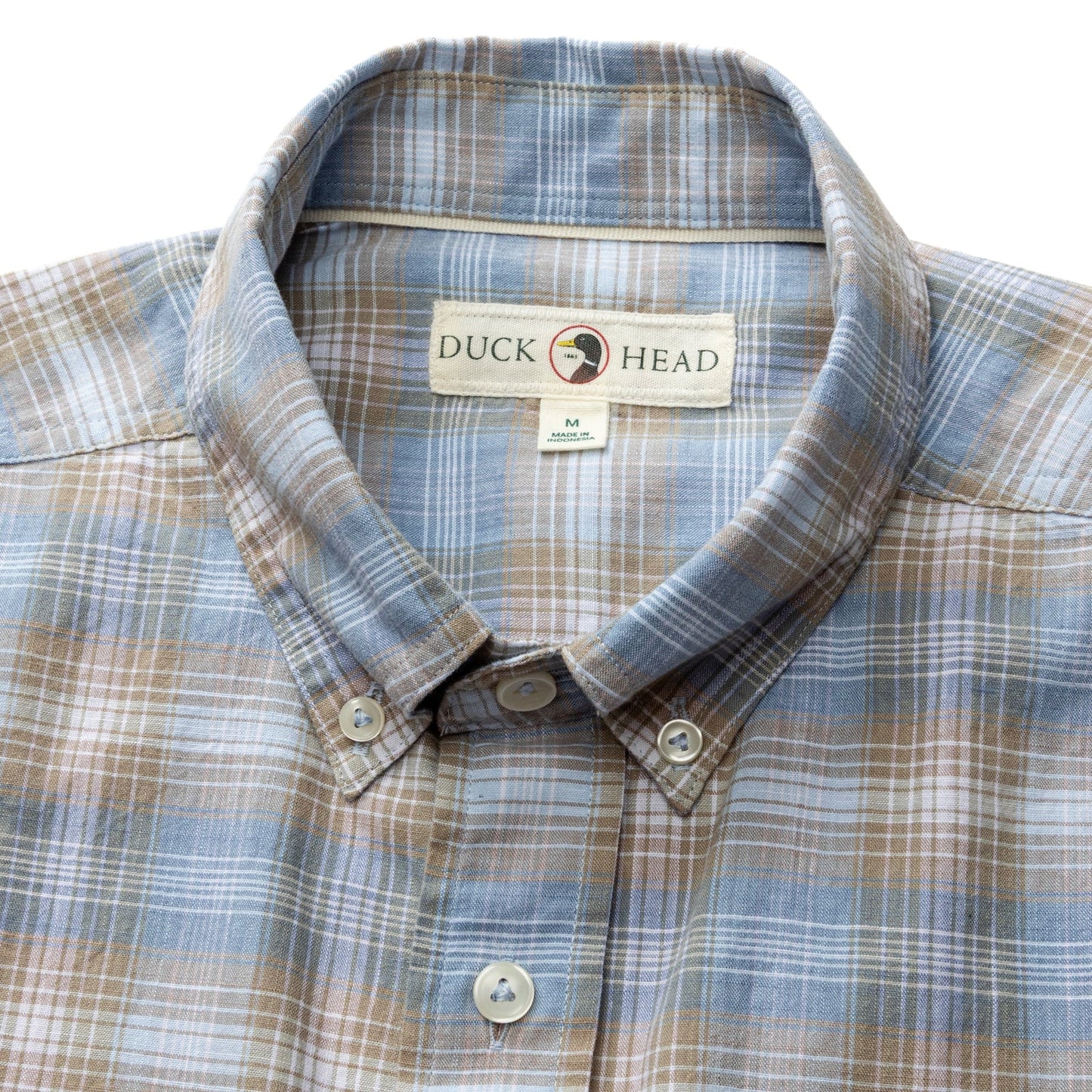 Duck Head Cotton Slub Sport Shirt - Millbrook Plaid - Sandstone