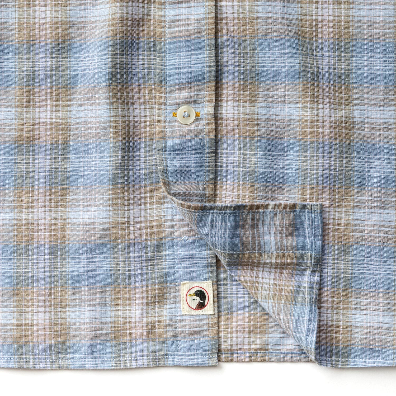 Duck Head Cotton Slub Sport Shirt - Millbrook Plaid - Sandstone