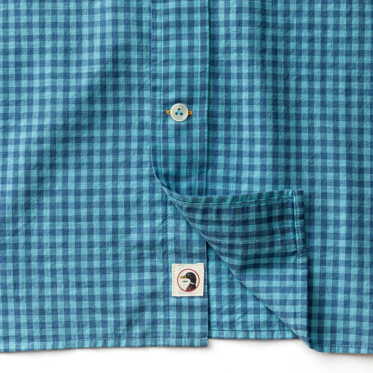 Duck Head Cotton Slub Sport Shirt - Alcove Gingham - Blue Horizon