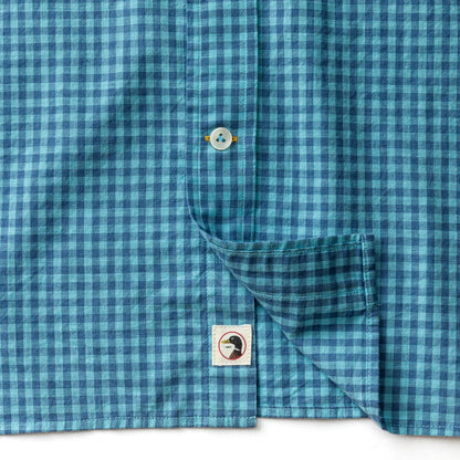 Duck Head Cotton Slub Sport Shirt - Alcove Gingham - Blue Horizon