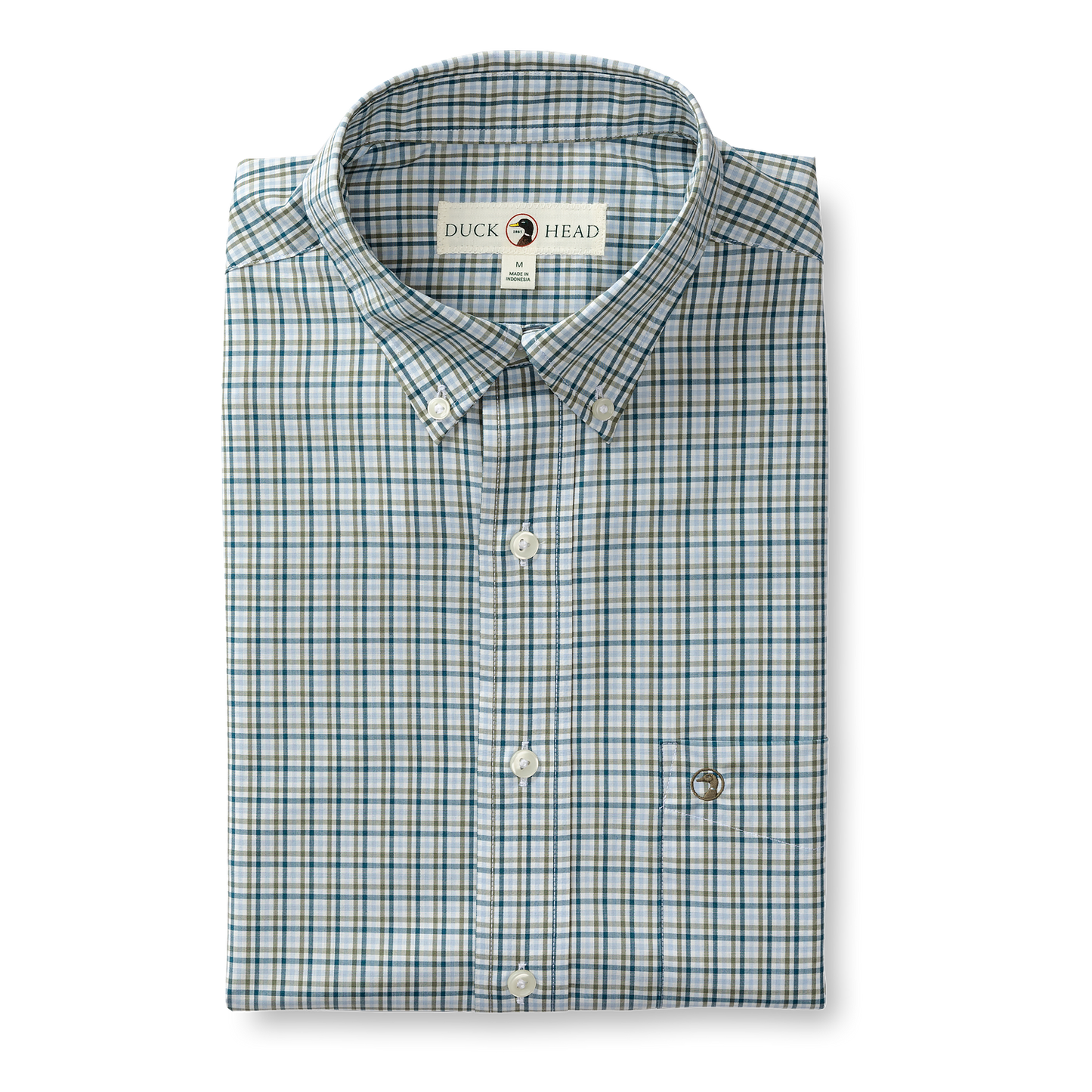 Duck Head Performance Poplin Sport Shirt - Benton Plaid - Legion Blue