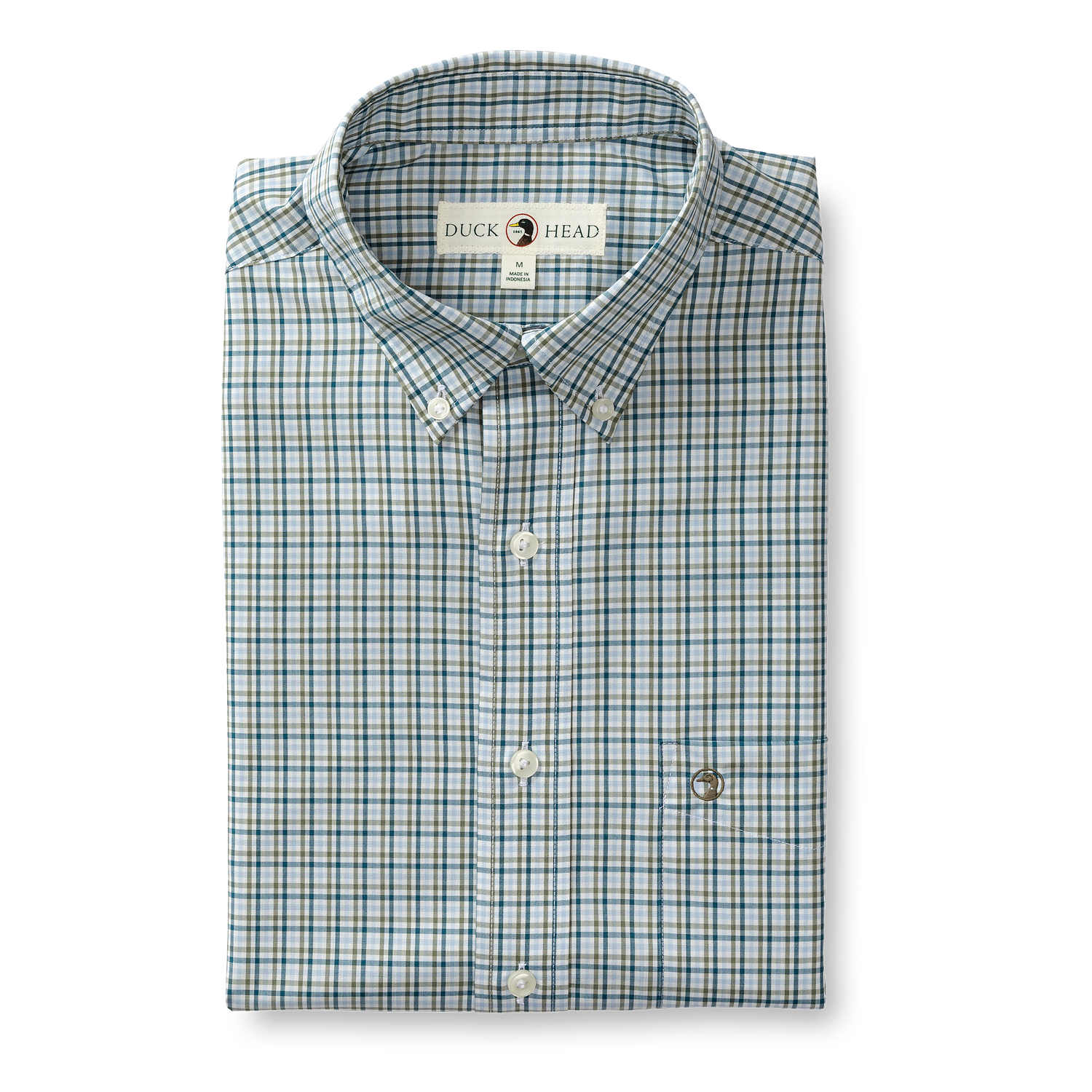 Duck Head Performance Poplin Sport Shirt - Benton Plaid - Legion Blue