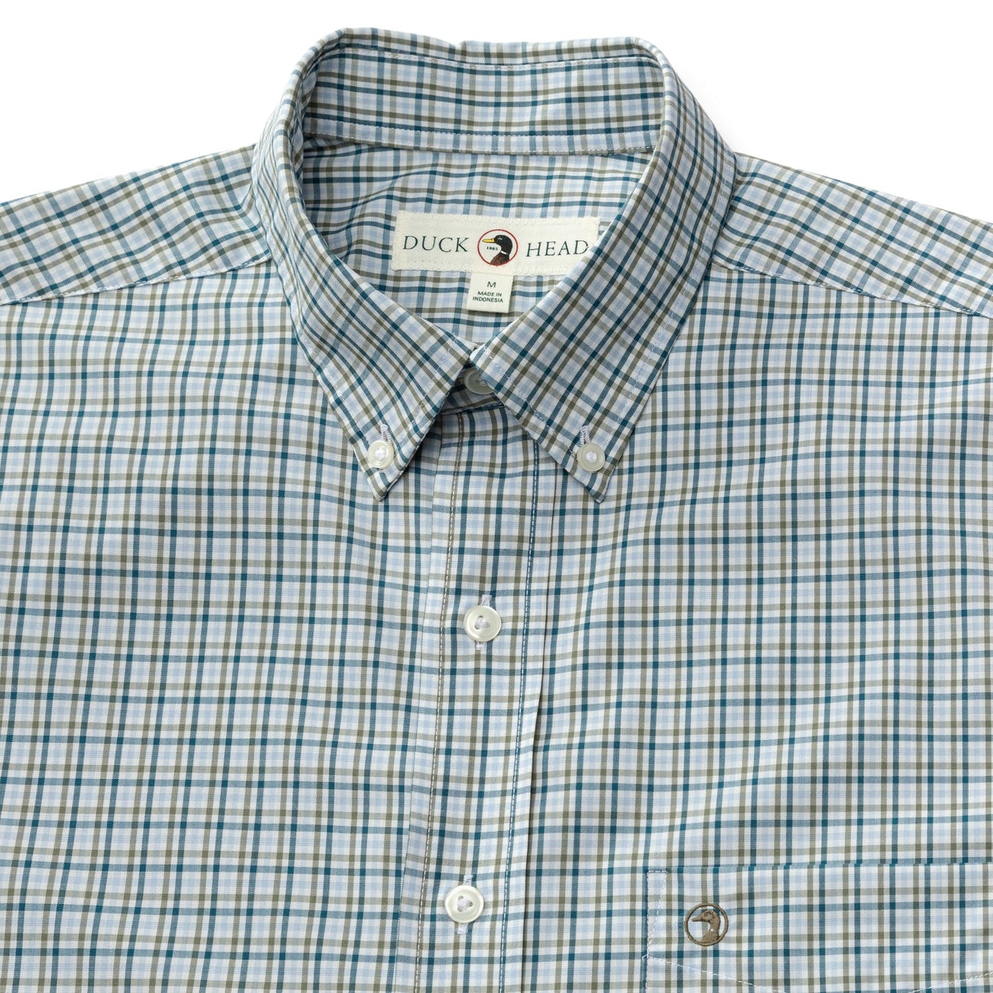 Duck Head Performance Poplin Sport Shirt - Benton Plaid - Legion Blue