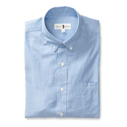 Duck Head Cotton Oxford Sport Shirt - Morris Solid - Blue