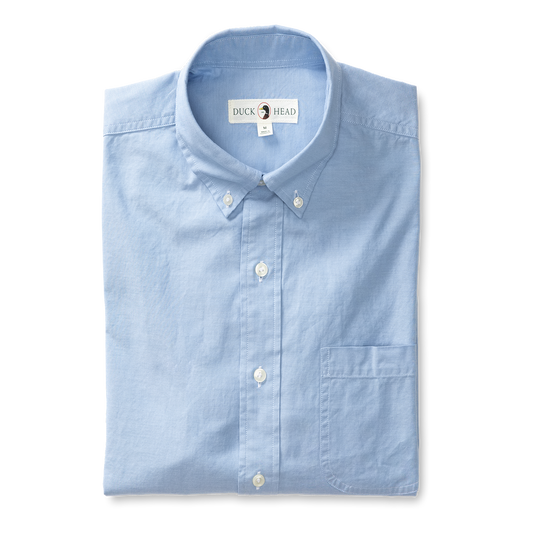 Duck Head Cotton Oxford Sport Shirt - Morris Solid - Blue